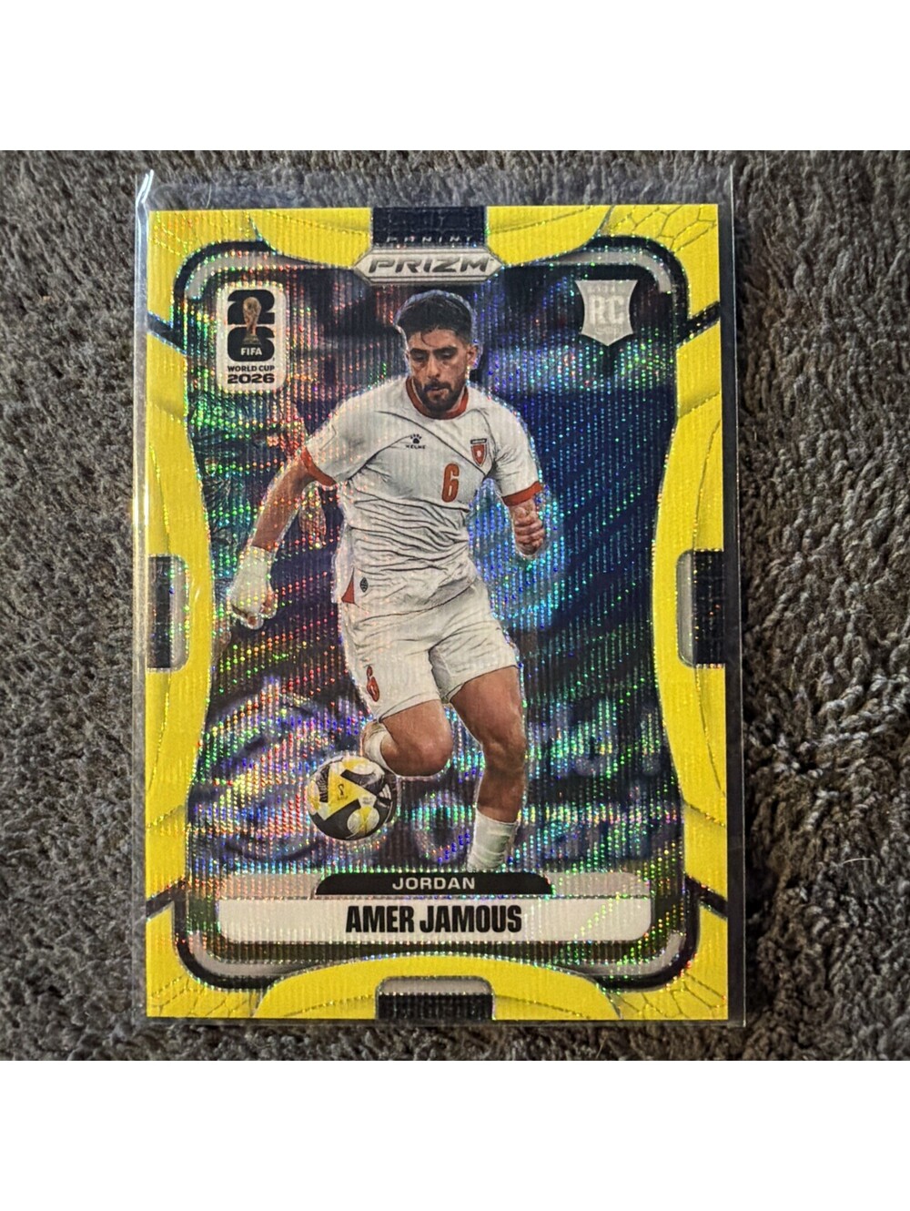 Amer Jamous RC 2026 Panini Prizm FIFA World Cup Yellow Wave #272 Rookie 53/180